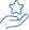 Icône Main avec Étoile : Symbole de Qualité et Succès Main tenant une étoile, icône bleue minimaliste symbolisant le succès, la qualité ou le service client.
